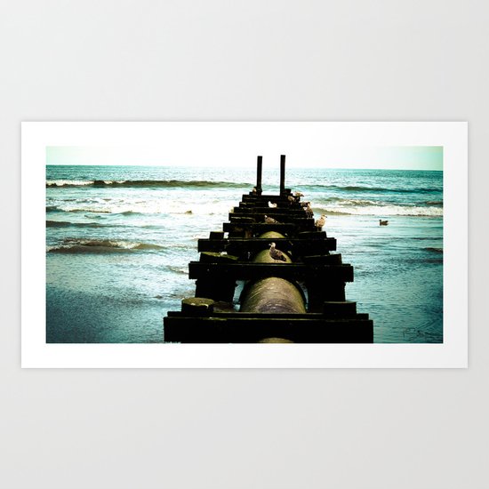 Chillin by the sea Art Print