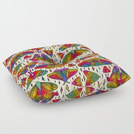 Rainbow Moth Print Floor Pillow