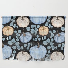 Pumpkin with Branch of Leaves Seamless Pattern Wall Hanging