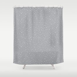 Christmas star pattern in silver and white. Minimalistic Christmas pattern. Silent night pattern. Shower Curtain