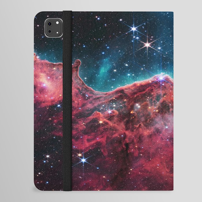 Cosmic Cliffs Carina Nebula Coral Pink Turquoise iPad Folio Case