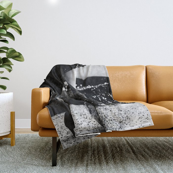 Party like it's 1999; disco ball portrait black and white photograph / photography Throw Blanket