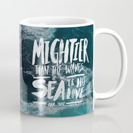 Mightier than the Sea Coffee Mug | Watercolor, Bible, Jesus, Beach, Painting, Digital, Bibleverse, Christian, Love, Jesuschrist 