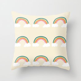 Quirky Rainbow Pattern Throw Pillow
