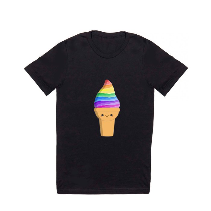 Kawaii Rainbow Ice Cream Cone T Shirt