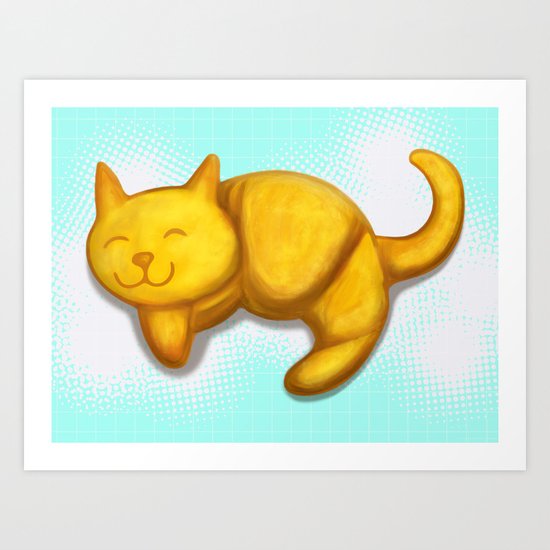 Croissant Cat! Art Print