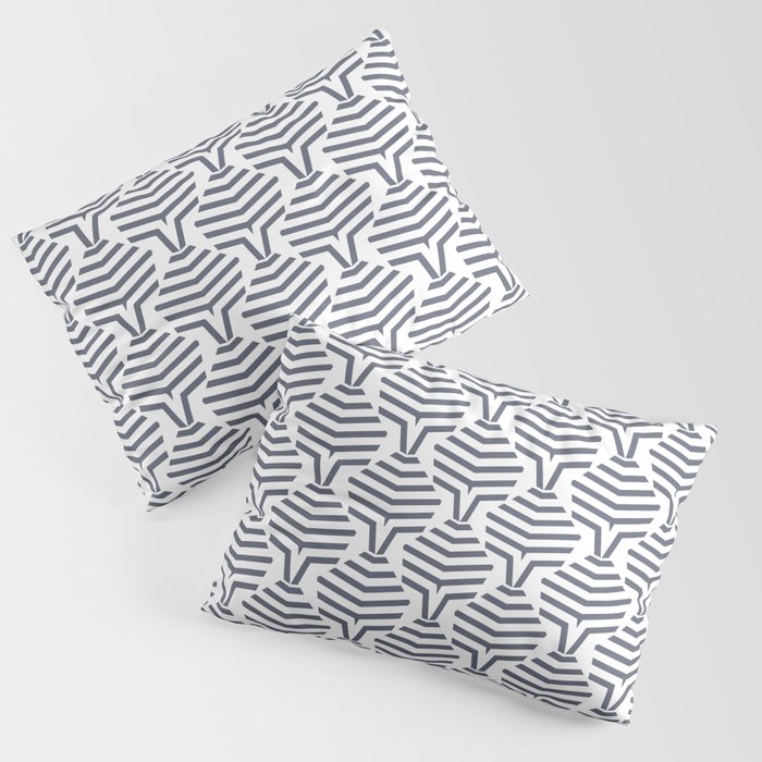Blue and White Geometric Stripe Shape Pattern Pairs DE 2022 Popular Color Pencil Lead DE5922 Pillow Sham