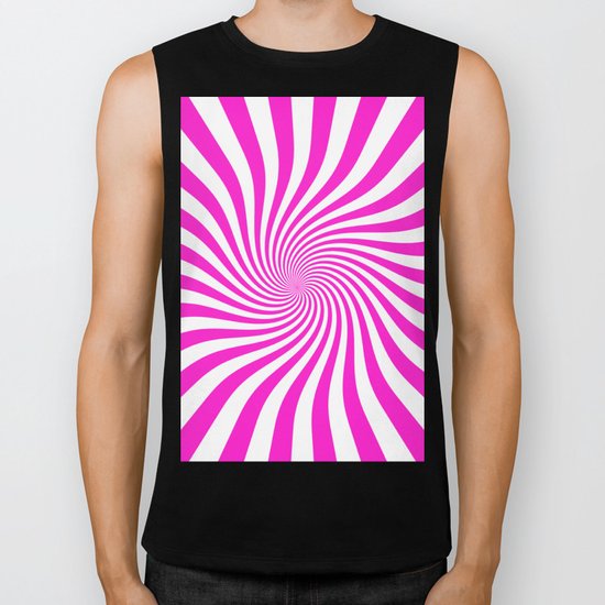 Swirl (Hot Magenta/White) Biker Tank