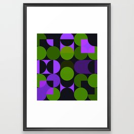 Soft Purple and Green Geometric Patterns  Framed Art Print