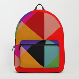 Colorful Decorative Abstract Geometric Art Pattern - Tervina Backpack | Classic, Deco, Summer, Unqiue, Simple, Decor, 70S, Abstract, Decorative, Vintage 