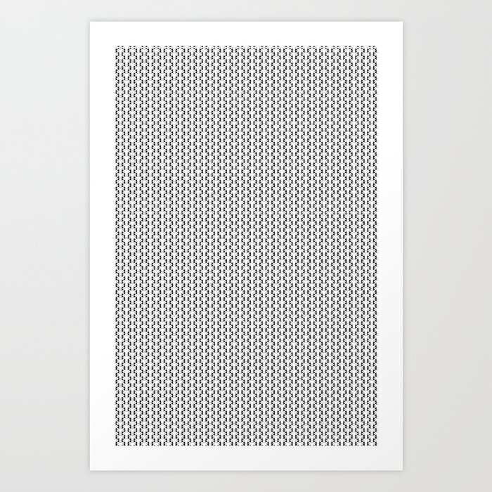 Black and White Basket Weave Shape Pattern 2 - Graphic Design Art Print