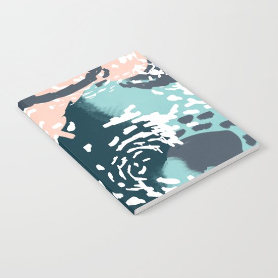August - Abstract modern painting in bold colors for trendy feminine style Notebook