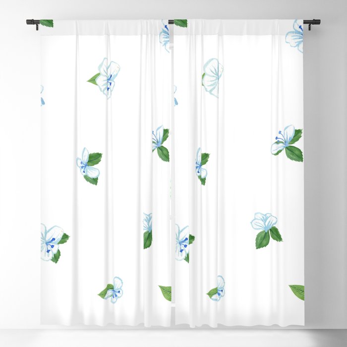 Watercolor Floral Patterns Blackout Curtain