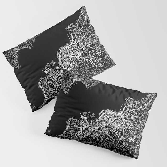 Vigo Black Map Pillow Sham