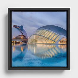 Spain Photography - Príncipe Felipe Science Museum Under The Gray Sky Framed Canvas