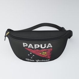 Papua New Guinea Flag Distressed Fanny Pack