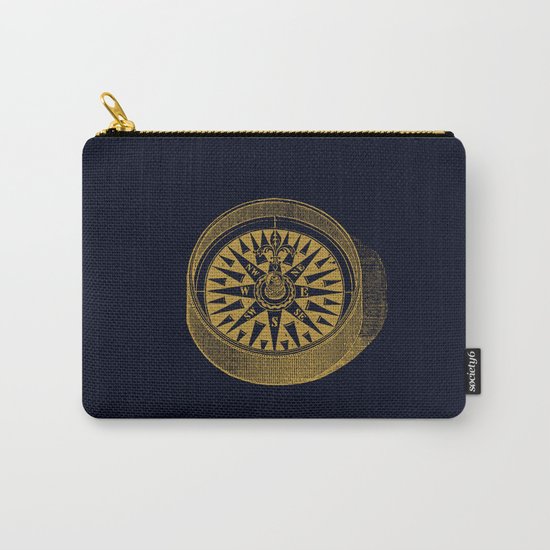 The golden compass I- maritime print with gold ornament Carry-All Pouch