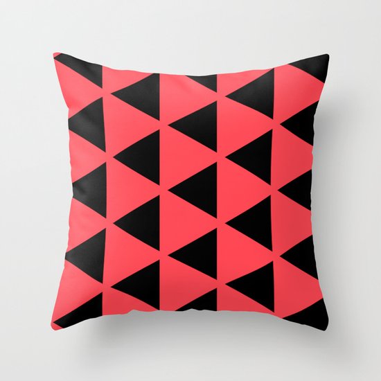 Sleyer Black on Pink Pattern Throw Pillow