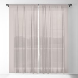 Light Taupe Brown Solid Color Pairs PPG Thumper PPG1075-4 - All One Single Shade Hue Colour Sheer Curtain