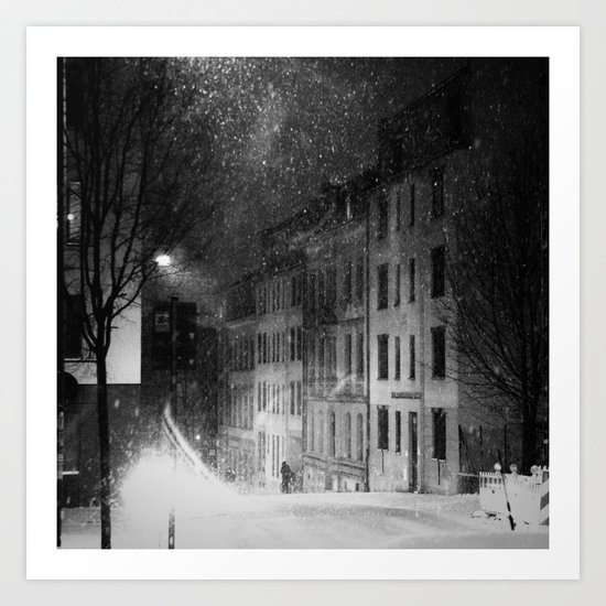 snowstorm street Art Print