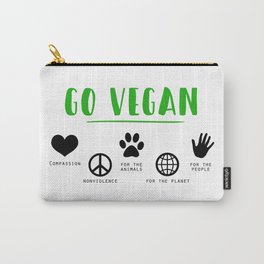 Go Vegan Carry-All Pouch | Goodvibes, Veganactivism, Vegetarian, Animal, Veganism, Vegan, Saveanimals, Peaceandlove, Rawfood, Activism 