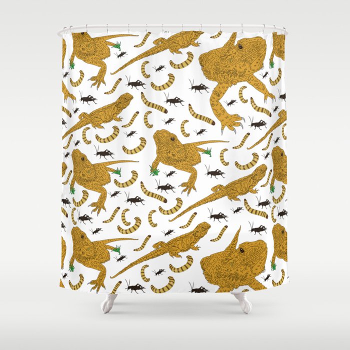 Large Bearded Dragon Pattern Shower Curtain By Remmyhaggerty Society6
