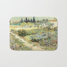 Vincent Van Gogh : Garden at Arles Badematte | Vintage, Vangoghframedart, Vangoghseries, Oil, Vincentvangogh, Floral, Pop Art, Nature, Digital, Impressionism 