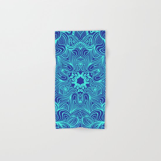 Blue on Blue, abstract pattern Hand & Bath Towel