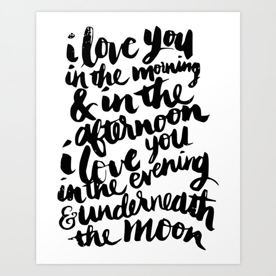 I love you in the morning Art Print