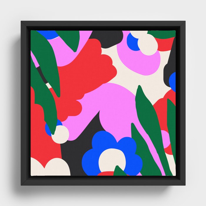 Abstract Floral Framed Canvas