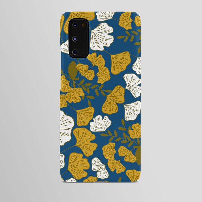 Royal blue, gold and white vintage floral pattern Android Case