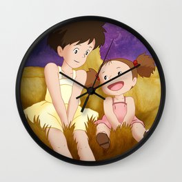 Mei & Satsuki Inside the Catbus Wall Clock