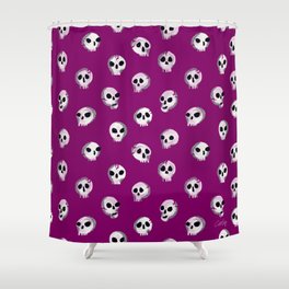 Spooky Skulls – Purple Shower Curtain
