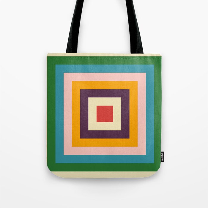 Retro Colored Square Space Tote Bag