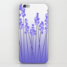 Hello Spring! Very Peri/White Retro Plants on White #decor #society6 #buyart iPhone Skin