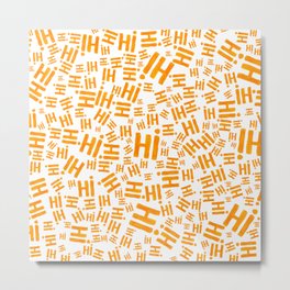 Hi! In orange tones #eclecticart Metal Print | Lettering, Vibes, Pattern, Chill, Greetings, Hello, Typography, Digital, Watercolor, Goals 