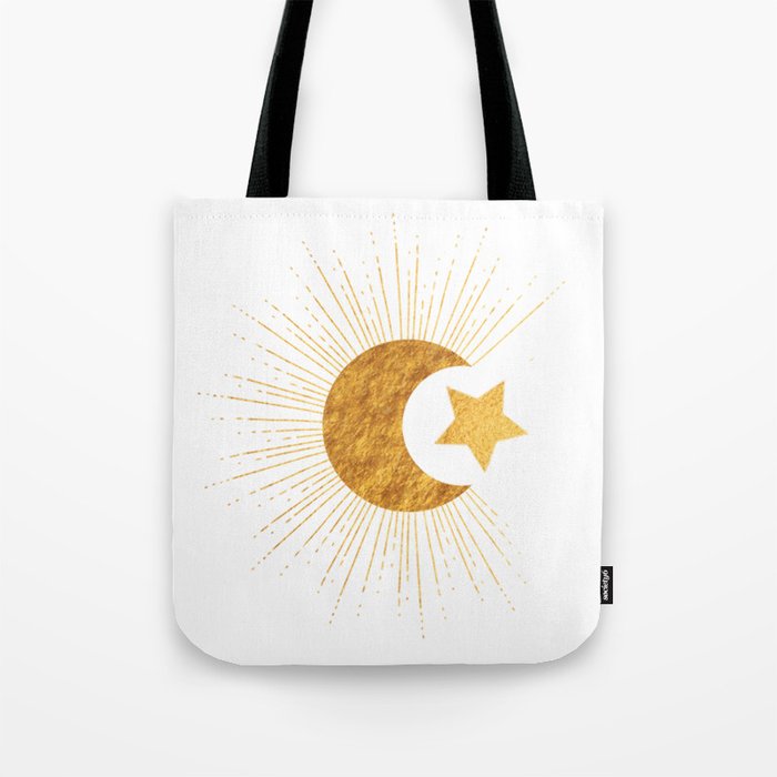 Celestial Gold - Sun Moon and Stars Series 2 Tote Bag