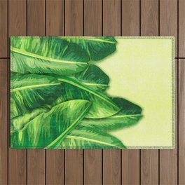 Banana Leaf 2 - Banana Leaf Pattern 2 - Tropical Leaf Print - Botanical Art - Gree Outdoor Rug