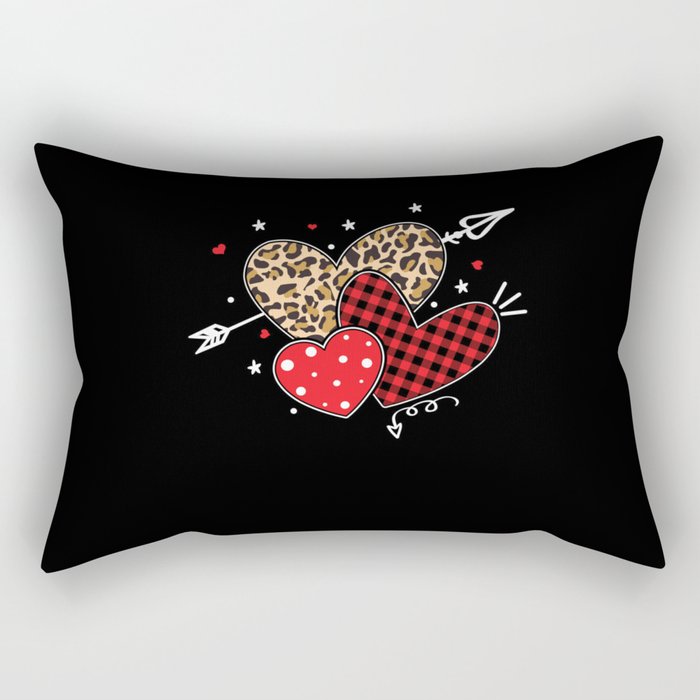 Arrow Colorful Pattern Heart Day Valentines Day Rectangular Pillow
