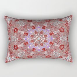Moroccan Flowers Warm Color Vintage Rectangular Pillow