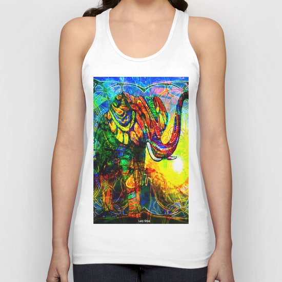 " The old elephant knows where to find some water. " Unisex Tank Top