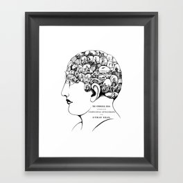 Phrenology symbolic head, psychology, psychiatry psychoanalysis Framed Art Print