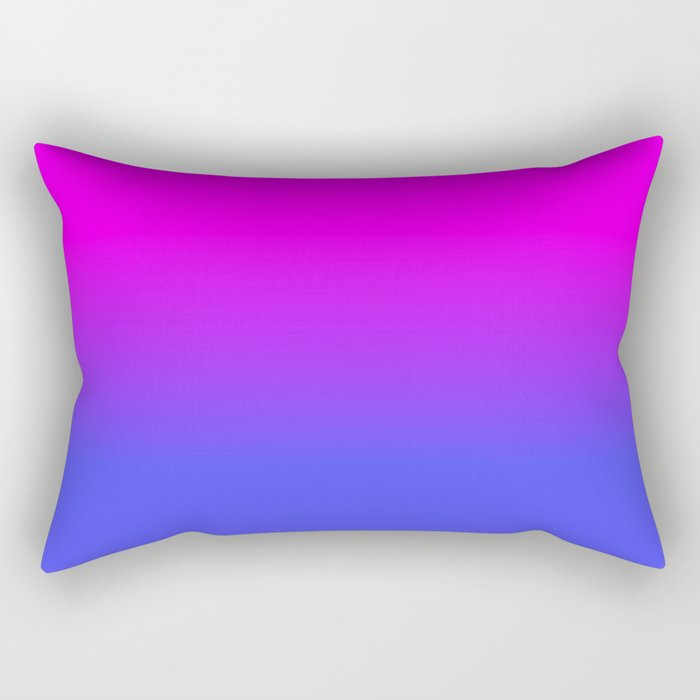 Neon Blue And Hot Pink Ombre Shade Color Fade Rectangular Pillow