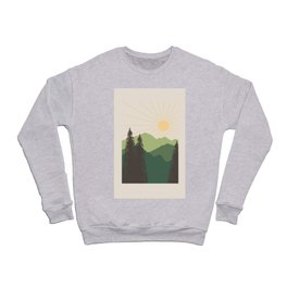 Sunny Mountain Morning in evergreen Crewneck Sweatshirt