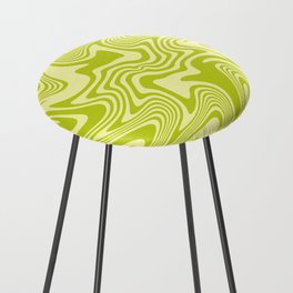 Bold Green Retro 70s Groovy Abstract Swirl Counter Stool