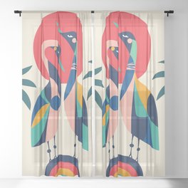 Modern Rainbow Gooses Sheer Curtain