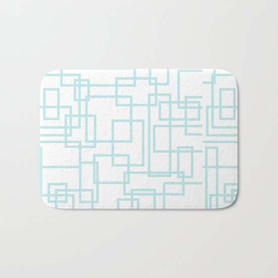 Geometric abstract pattern - light aqua Bath Mat