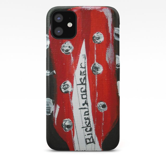 Rickenbacker Headstock Guitar Art Acrylic Painting Iphone Case By