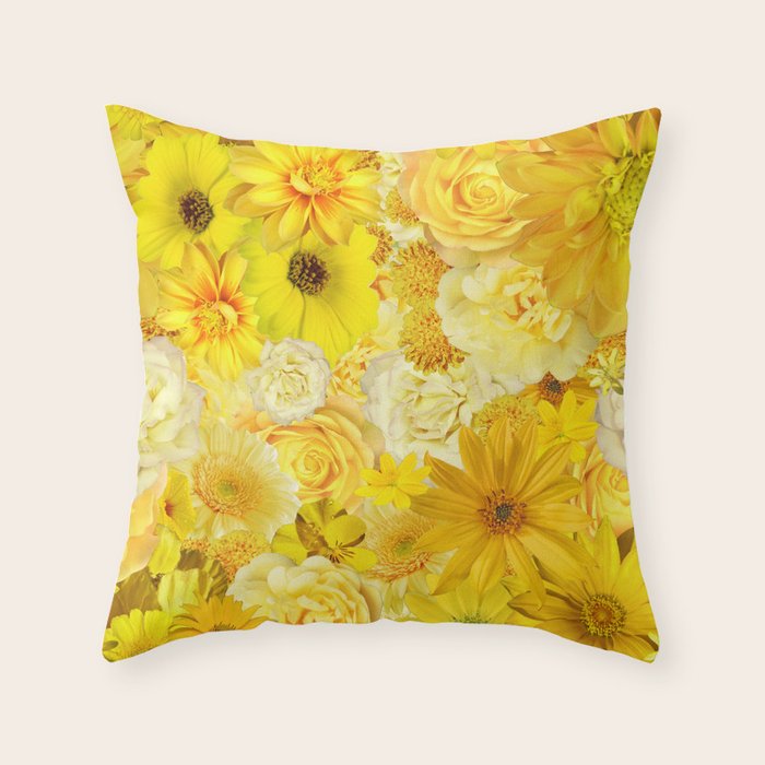 yellow flower throw pillow