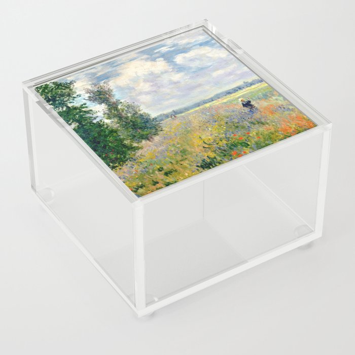 Poppy Fields near Argenteuil by Claude Monet Acrylic Box